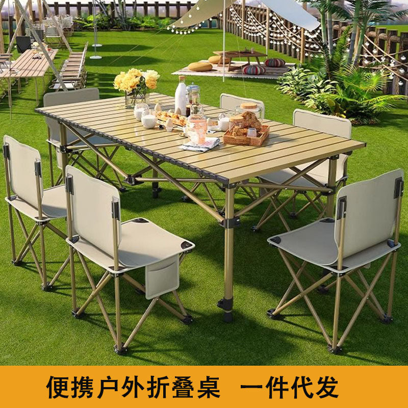 Primitive Man Camping Table and Chair Egg Roll Table Picnic Full Set of Equipment Picnic Portable Outdoor Folding Table and Chair Wholesale