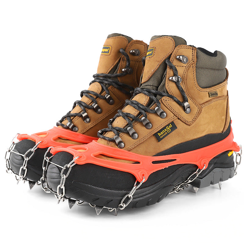 Wholesale Ice Claw Outdoor 8-Tooth Snow Non-Slip Shoe Cover Snow Claw Mountaineering Non-Slip Shoe Nail Chain Shoe Cover Eight-Tooth Ice Catch