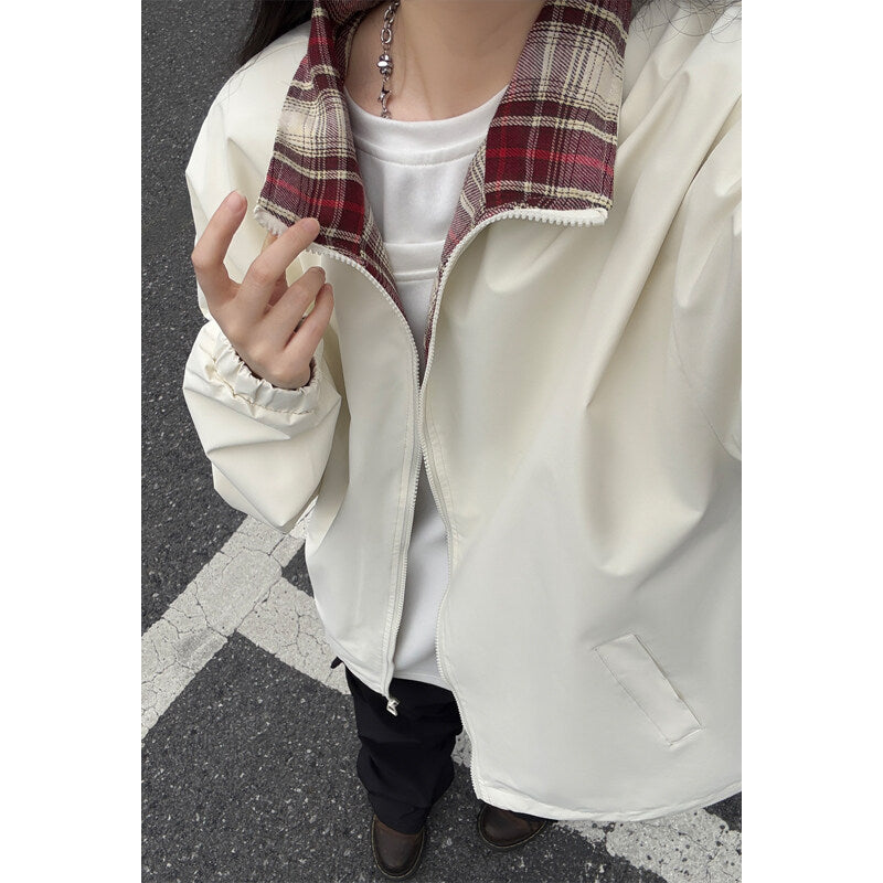 American-Style Fake Two-Piece Jacket Trendy Brand Cardigan Jacket Men's Autumn Retro Couple Jacket Sports Trendy Jacket