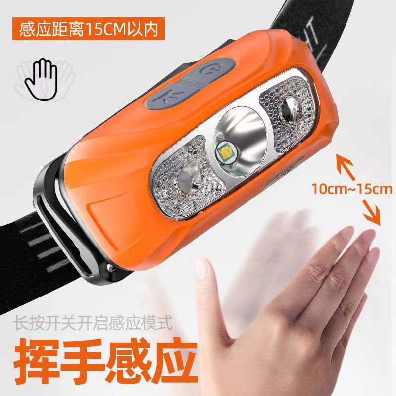 Strong Light Headlight Charging Super Bright Head-Mounted Lighting Lamp Super Long Endurance Induction Outdoor Night Fishing Household Flashlight