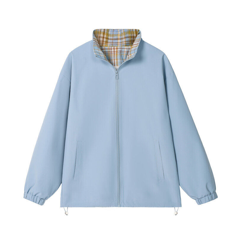American-Style Fake Two-Piece Jacket Trendy Brand Cardigan Jacket Men's Autumn Retro Couple Jacket Sports Trendy Jacket