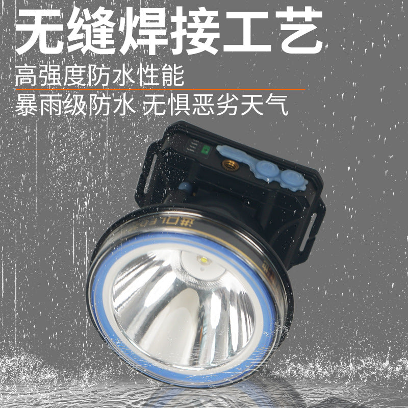 High-Power LED Headlamp Long Endurance Strong Light Super Bright Head-Mounted Outdoor Induction Fishing Lamp Rechargeable Lithium Battery Headlamp