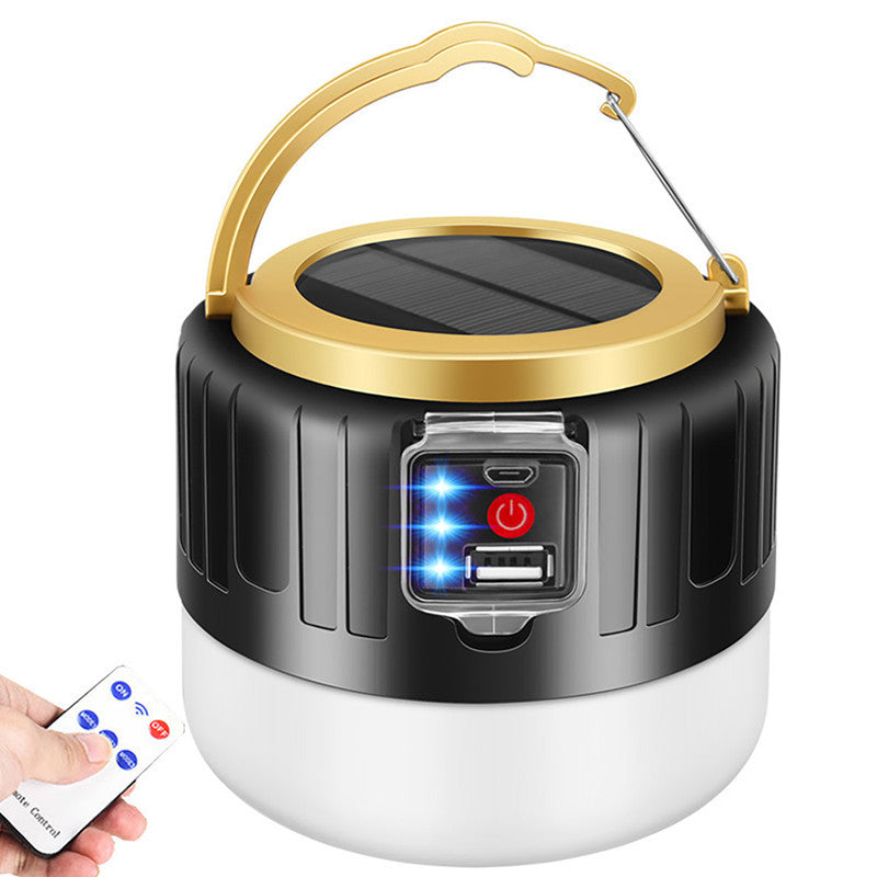 Cross-Border Outdoor Solar Tent Light USB Charging Camping Light Camping Light Power Failure Emergency Horse Light with Remote Control