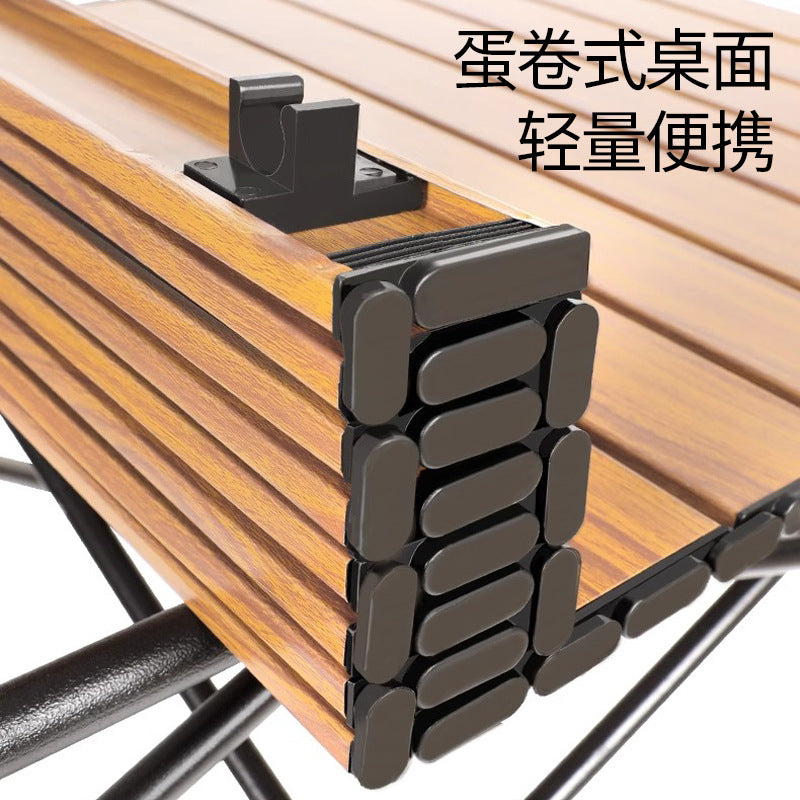 Wholesale Outdoor Folding Table Thickened Portable Camping Picnic Table Stall Barbecue Egg Roll Table and Chair