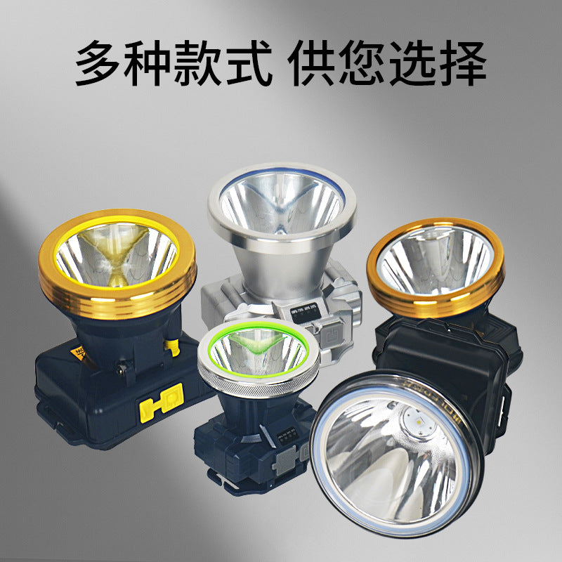 High-Power LED Headlamp Long Endurance Strong Light Super Bright Head-Mounted Outdoor Induction Fishing Lamp Rechargeable Lithium Battery Headlamp