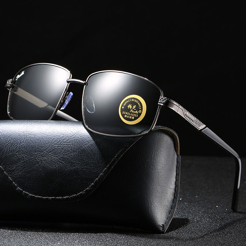 New Glass Sunglasses Men's Driving Riding Sunglasses Shading UV Protection Tempered Glass Sunglasses Wholesale