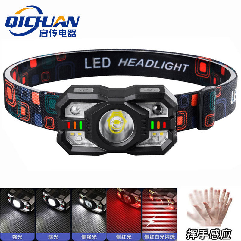 Cross-Border Induction Headlamp Strong Light Long Endurance Multifunctional Portable Headlamp Outdoor Waterproof Fishing Mini Headlamp