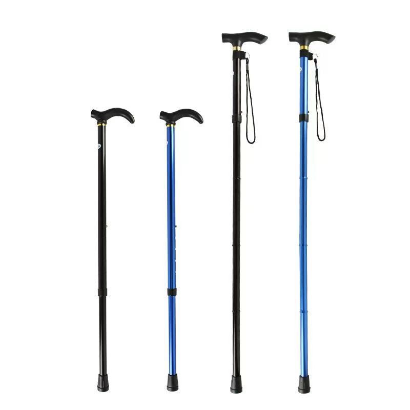 Outdoor Aluminum Alloy Climbing Walking Stick Telescopic Folding Climbing Stick Non-Slip Walking Stick Elderly Reinforced Adjustable 5 Sections