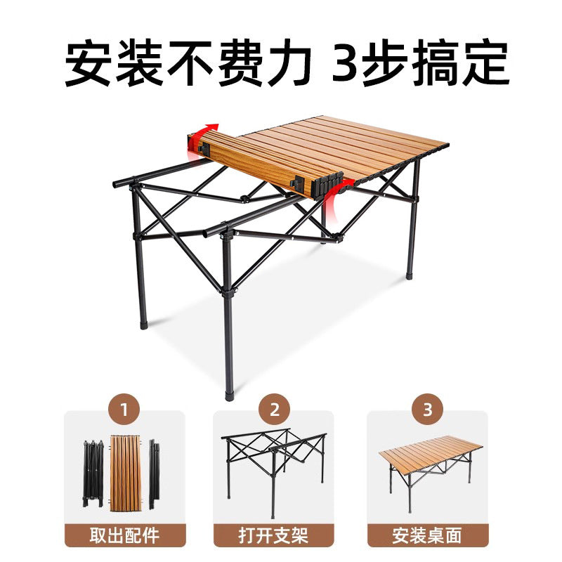 Wholesale Outdoor Folding Table Thickened Portable Camping Picnic Table Stall Barbecue Egg Roll Table and Chair