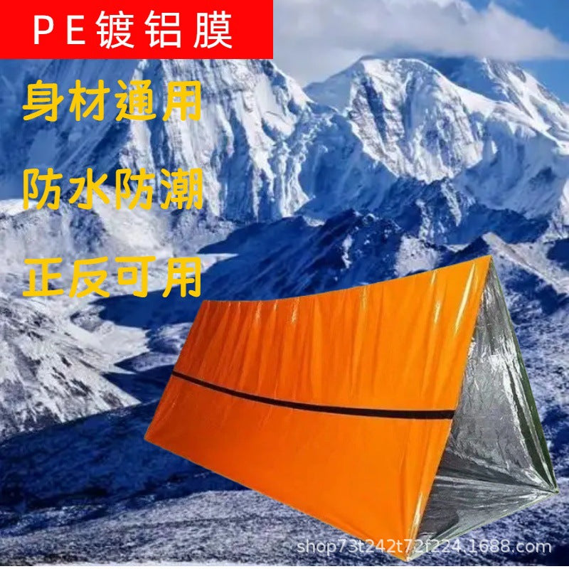 Cross-Border Outdoor Emergency Tent Portable Emergency Rescue and Disaster Relief Camping Cold-Proof Sleeping Bag Thermal Blanket Mountaineering Camping