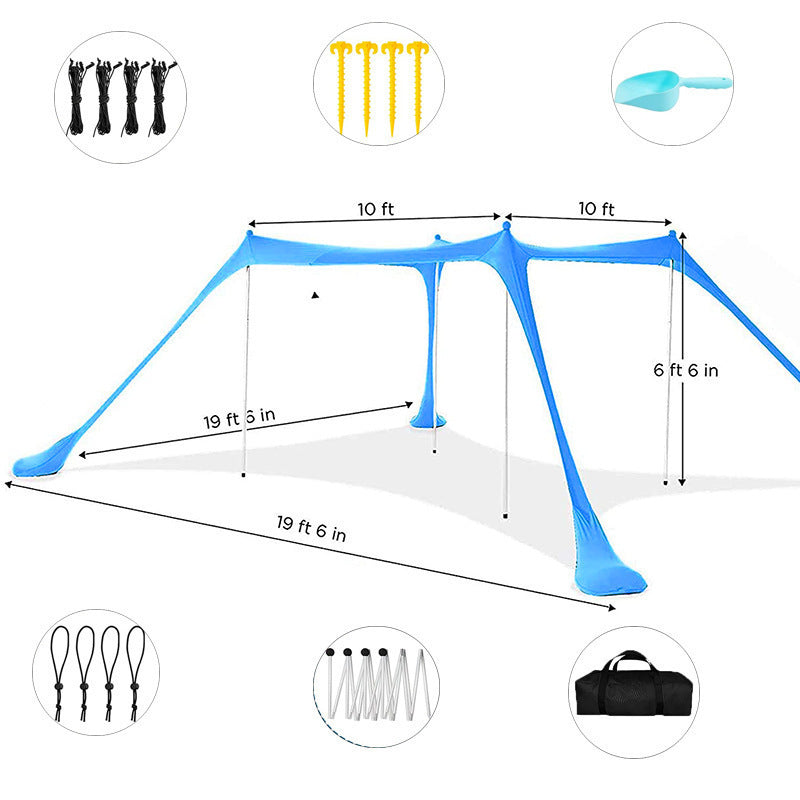 Seaside Beach Stretch Lycra Canopy Seaside Sand Digging Tent Sun Protection Awning Outdoor Park Fishing Camping Canopy