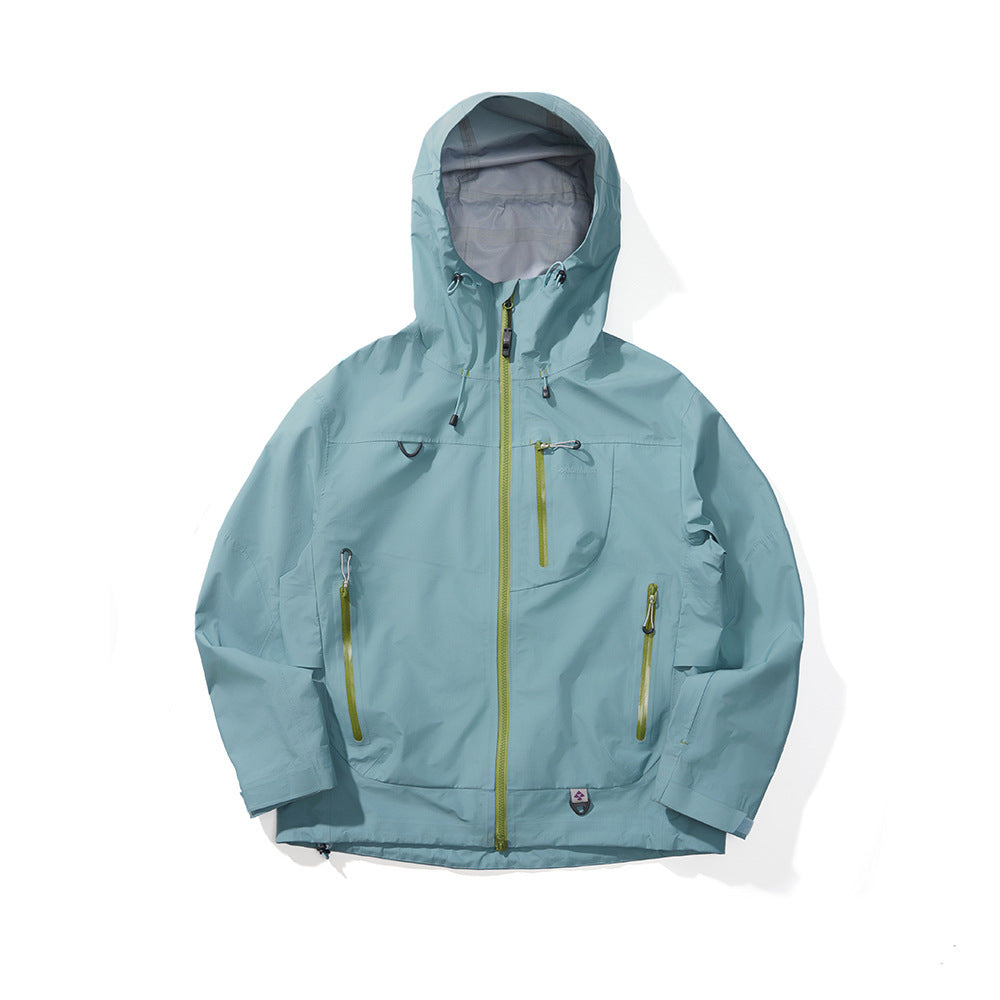 Empty Mountain Rain Outdoor Jacket Women's Spring and Autumn Hard Shell Windproof Waterproof Functional Jacket Outdoor Hooded Mountaineering Clothing Tide