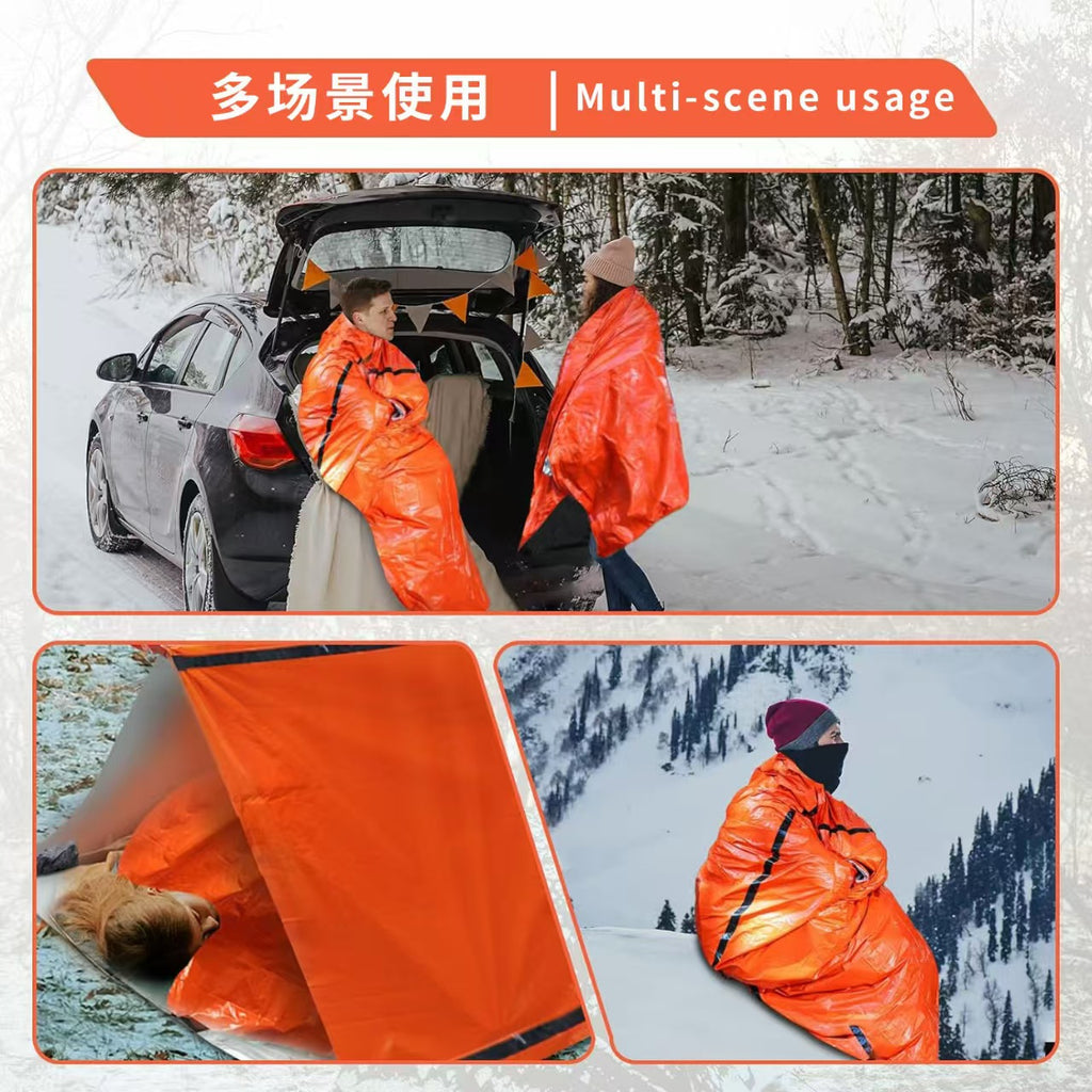 Customized Portable Outdoor Emergency Tent Emergency Rescue and Disaster Relief Camping Cold-Proof Sleeping Bag Insulation Blanket Mountaineering Camping Cross-Border