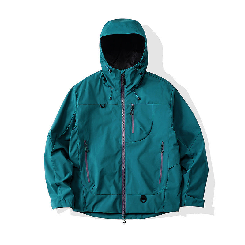 Empty Mountain Rain Outdoor Jacket Women's Spring and Autumn Hard Shell Windproof Waterproof Functional Jacket Outdoor Hooded Mountaineering Clothing Tide