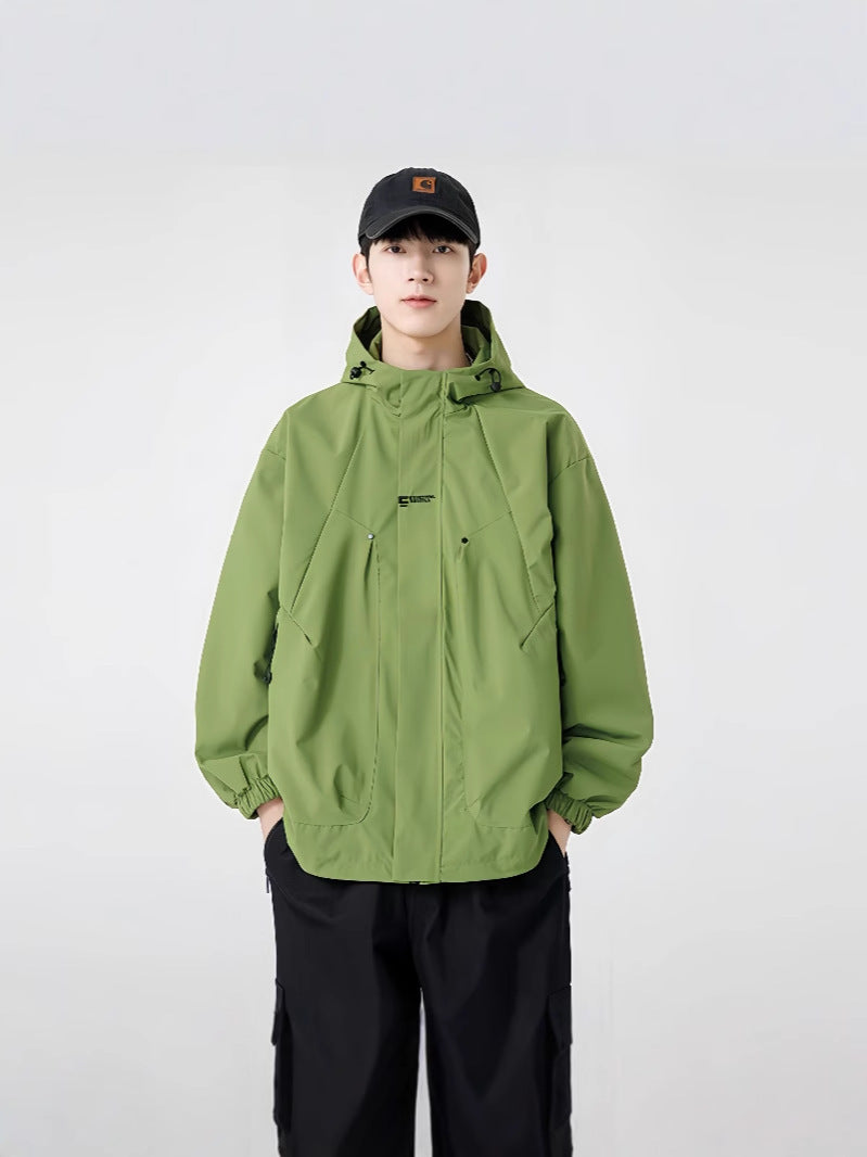 Popular Jacket Men's Loose Hooded Spring and Autumn American Casual Workwear Jacket Outdoor Mountaineering Sports Jacket