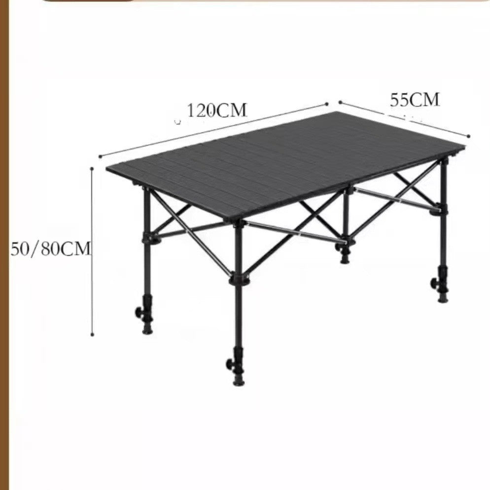 Strict Selection Wholesale Outdoor Folding Table Metal Egg Roll Table Portable Picnic Table Stall Table Camping Barbecue Self-Driving Tour
