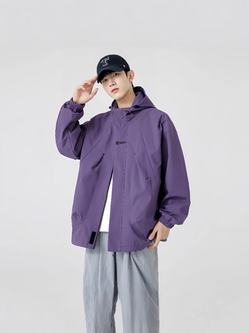 Popular Jacket Men's Loose Hooded Spring and Autumn American Casual Workwear Jacket Outdoor Mountaineering Sports Jacket