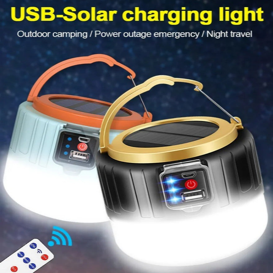 Cross-Border Outdoor Solar Tent Light USB Charging Camping Light Camping Light Power Failure Emergency Horse Light with Remote Control