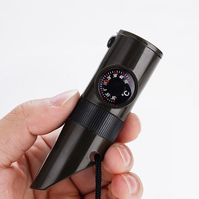 Outdoor Equipment 7-in-1 Multifunctional Whistle Survival Whistle Life-Saving Whistle Led Light Thermometer Compass 7-in-1