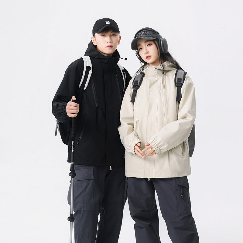 Spring and Autumn Jacket Men's and Women's Thin Windproof Waterproof Mountaineering Jacket Top Fashion Brand Loose Zipper Jacket