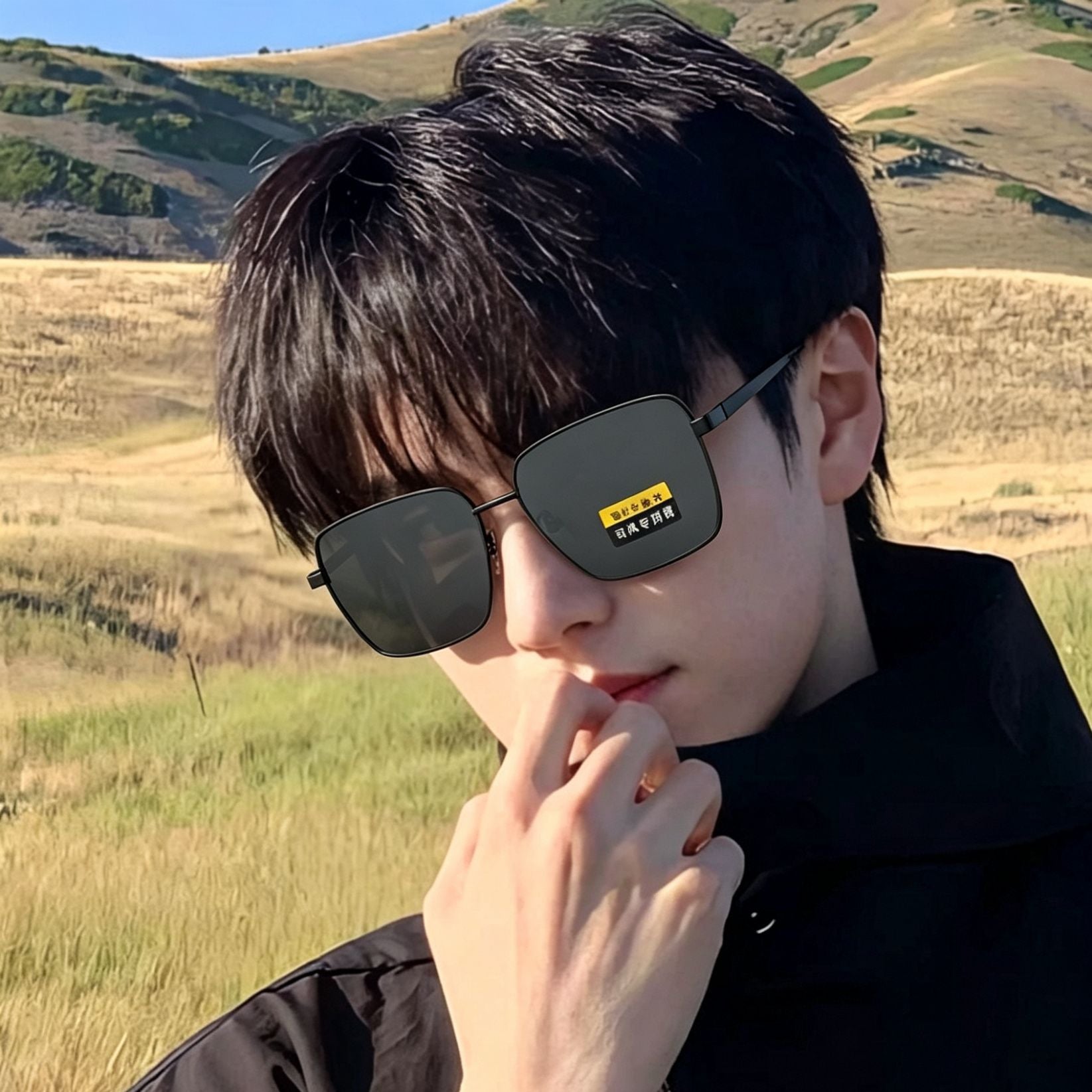 New Polarized Sunglasses Men's Driving Fishing Square Metal Frame Sunglasses Fashion Glasses Men's Polarized Glasses