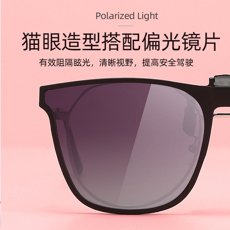 Cross-Border Tr90m Polarized Sunglasses Sun Protection Driving Upflip HD Sunglasses UV Protection Glasses Clip