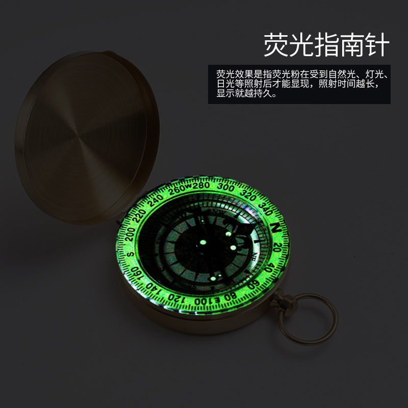 Pure Copper North Needle G50 Pocket Watch Flip Compass Outdoor Mountaineering Multifunctional Luminous Compass with Lid Wholesale
