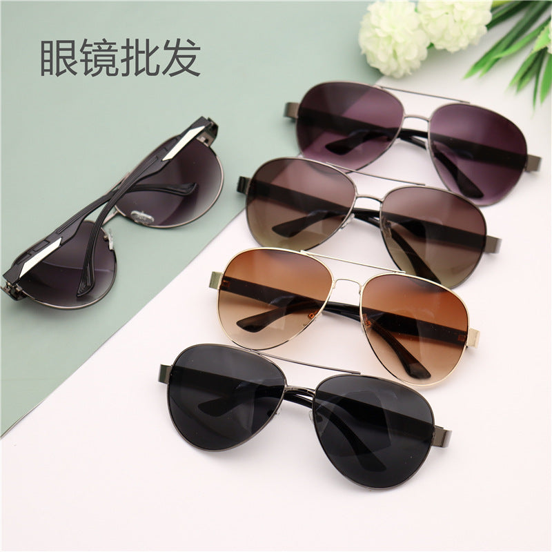Junlai Sunglasses Men's Large Frame Frog Glasses Wholesale Glasses Sun-Proof Sunglasses Metal Frame Wide Leg Outdoor