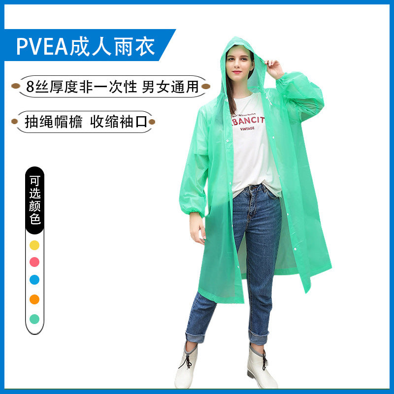 Outdoor Adult Non-Disposable Thickened Raincoat Lightweight Transparent Portable Travel Hiking Mountaineering Photography