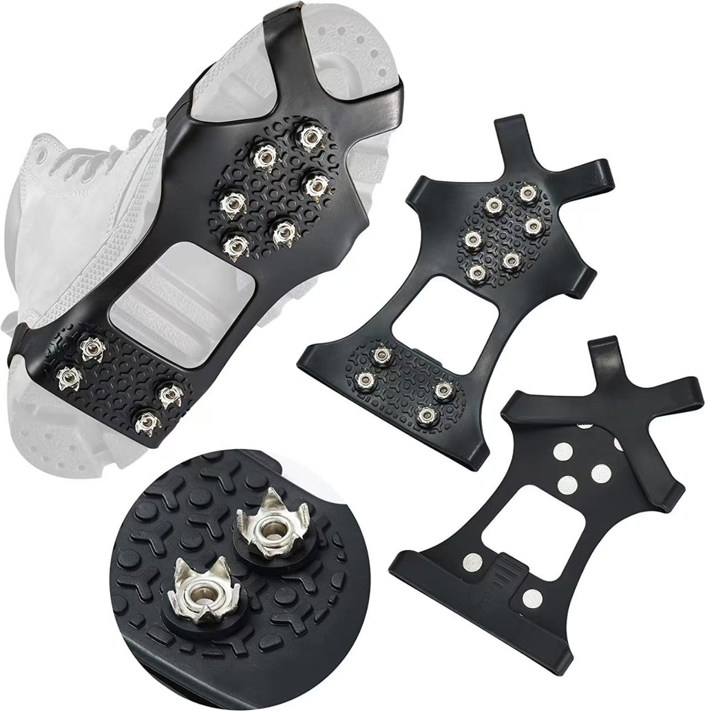 High Elastic Upper Wear-Resistant Manganese Steel Claw Ten Teeth Outdoor Climbing Rock Climbing Shoe Cover Climbing Ice and Snow Walking Non-Slip Crampons