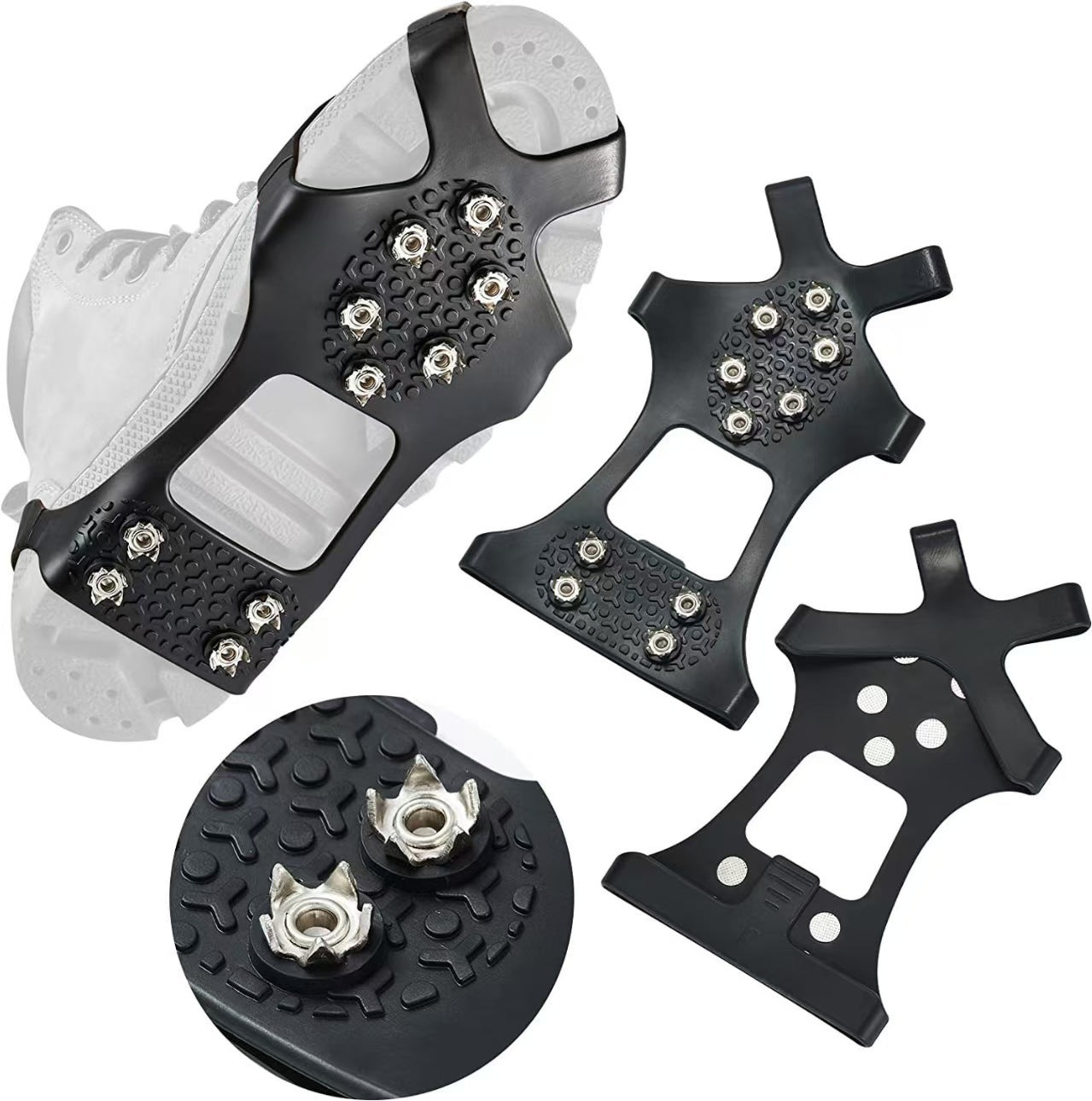 High Elastic Upper Wear-Resistant Manganese Steel Claw Ten Teeth Outdoor Climbing Rock Climbing Shoe Cover Climbing Ice and Snow Walking Non-Slip Crampons