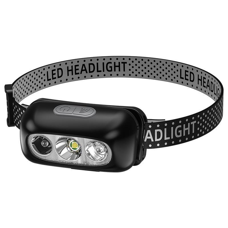 Induction Headlight Rechargeable Head-Mounted Night Fishing Light Outdoor Running Light Small Flashlight Induction Upgrade