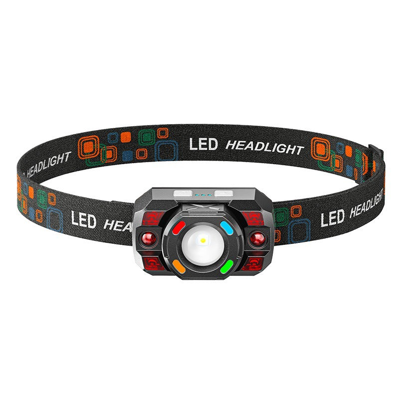 Smiling Shark New Outdoor Lighting Headlamp Telescopic Zoom Headlamp Poly Floodlight USB Rechargeable Lighting Wave