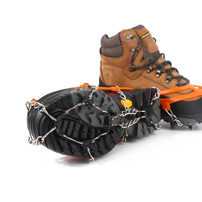 Wholesale Ice Claw Outdoor 8-Tooth Snow Non-Slip Shoe Cover Snow Claw Mountaineering Non-Slip Shoe Nail Chain Shoe Cover Eight-Tooth Ice Catch