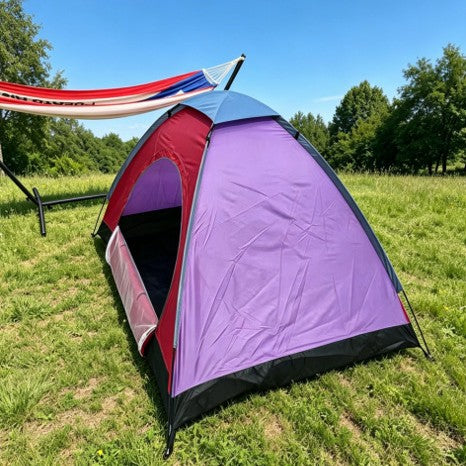 New Single-Layer Manual Tent Color Matching Outdoor Travel Mountaineering Single Camping Picnic Tent Sunshade Beach Double