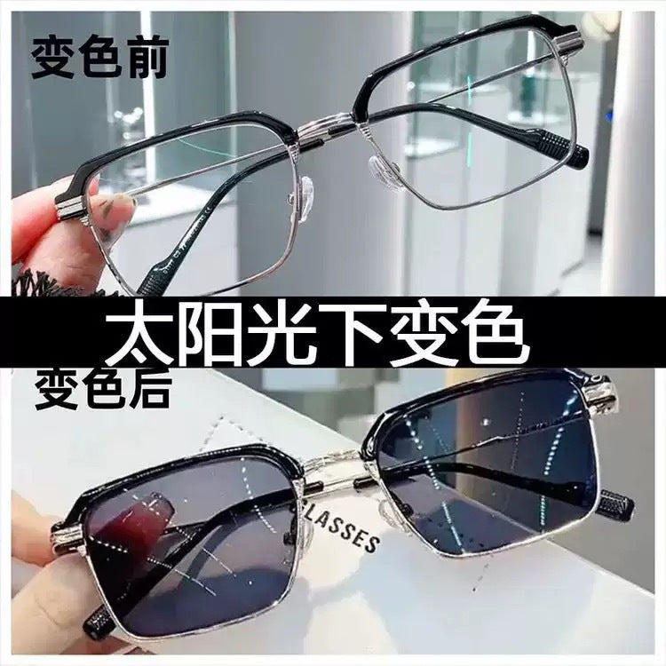 Fashion Driving Sunglasses Day and Night Dual-Use Fishing Men's Color Changing Sunglasses Eyebrow Frame High-Grade Goggles