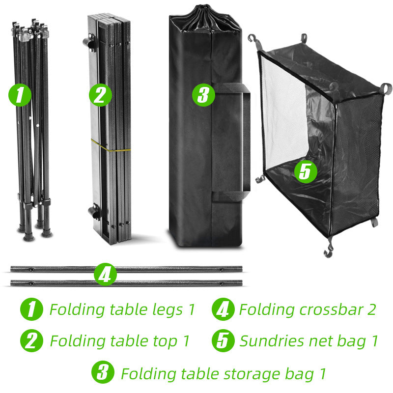 Outdoor Folding Table Small Table Rectangular Table Square Table Storage Long Square Multifunctional Portable Foldable Net Pocket