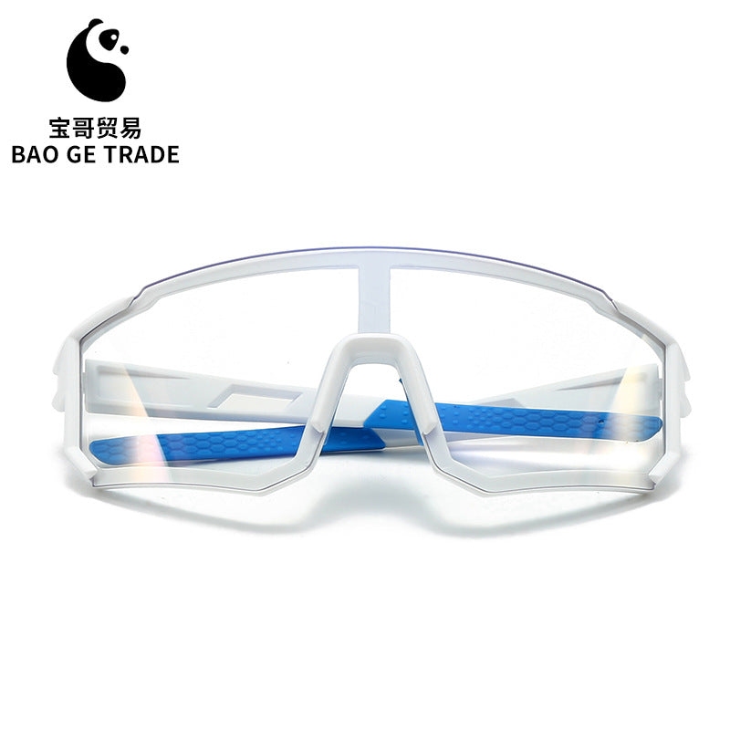 European and American Mountaineering Large Frame One-Piece Lens Fashion Trendy Glasses Sports Skiing Riding Sunglasses Myopia Glasses Cross-Border
