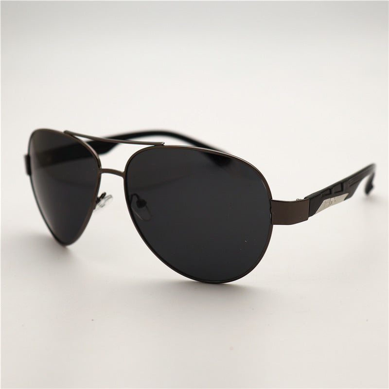 Junlai Sunglasses Men's Large Frame Frog Glasses Wholesale Glasses Sun-Proof Sunglasses Metal Frame Wide Leg Outdoor