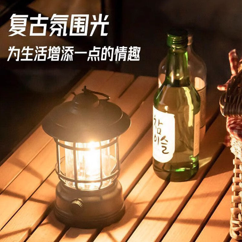 Walking Bear Portable Camping Light Charging Retro Small Horse Light Cross-Border Creative Christmas Retro Atmosphere Night Light