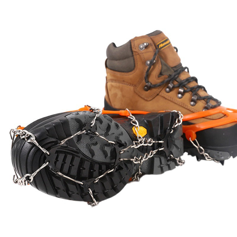 Wholesale Ice Claw Outdoor 8-Tooth Snow Non-Slip Shoe Cover Snow Claw Mountaineering Non-Slip Shoe Nail Chain Shoe Cover Eight-Tooth Ice Catch