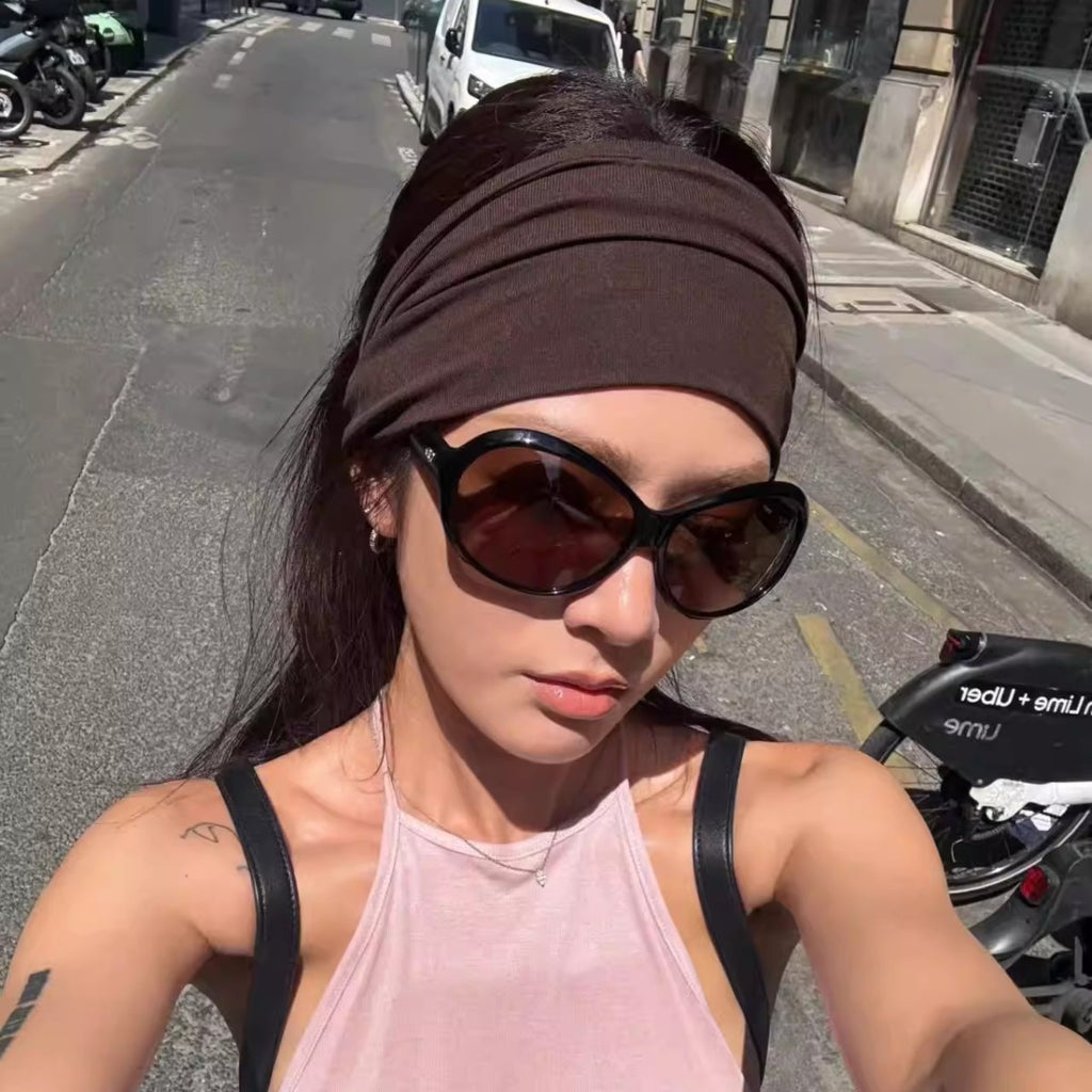 Sunglasses Women's Fashionable Oversized Frame Face-Covering Frog Glasses Brown Ancient Early Sunglasses Mid-Ancient UV-Proof Sun-Proof Street Shot