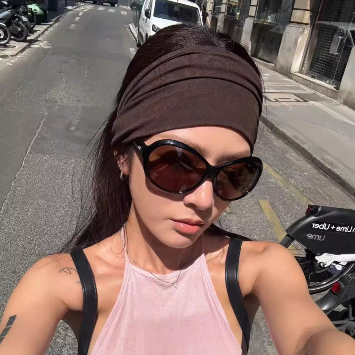 Sunglasses Women's Fashionable Oversized Frame Face-Covering Frog Glasses Brown Ancient Early Sunglasses Mid-Ancient UV-Proof Sun-Proof Street Shot