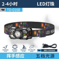 Cross-Border Outdoor Poly Floodlight ABS Headlamp Induction Night Fishing Headlamp Red and White Dual Light Mini Headlamp Portable